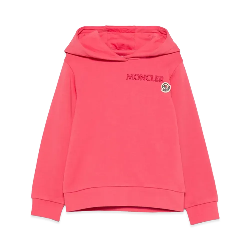 MONCLER Kids Logo Embroidery Hoodie "Pink"