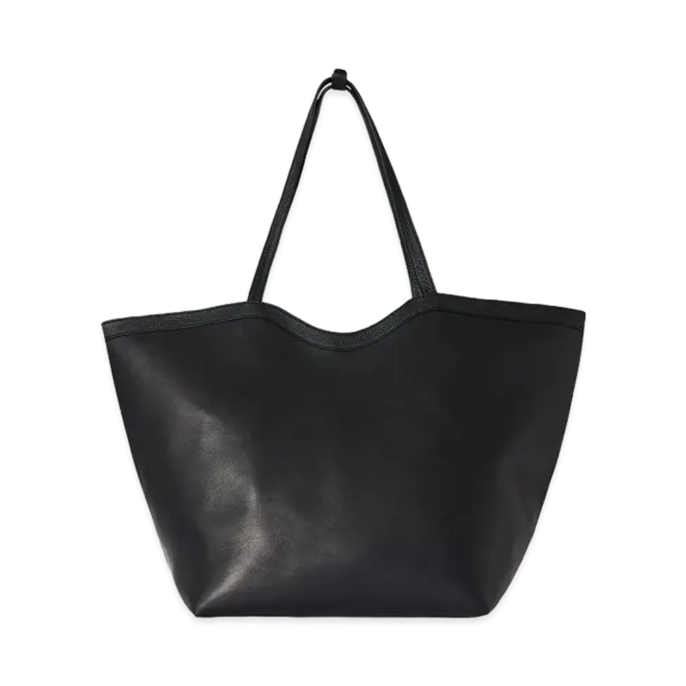 The Row Women's XL Stitched Park Leather Tote Bag "Black/Black"