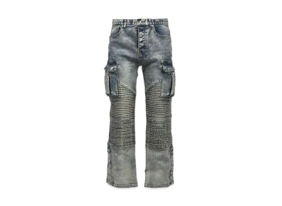 BREATH Coating Slim Biker Cargo Pants "Indigo"