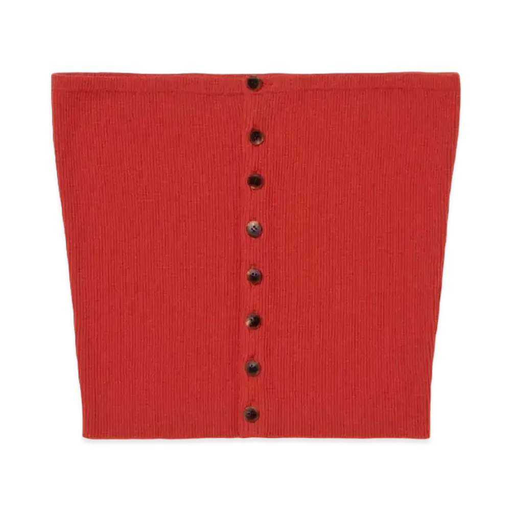AURALEE Super Fine Wool High Gauge Rib Knit Bandeau "Red"