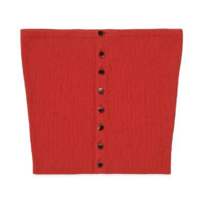 AURALEE Super Fine Wool High Gauge Rib Knit Bandeau "Red"