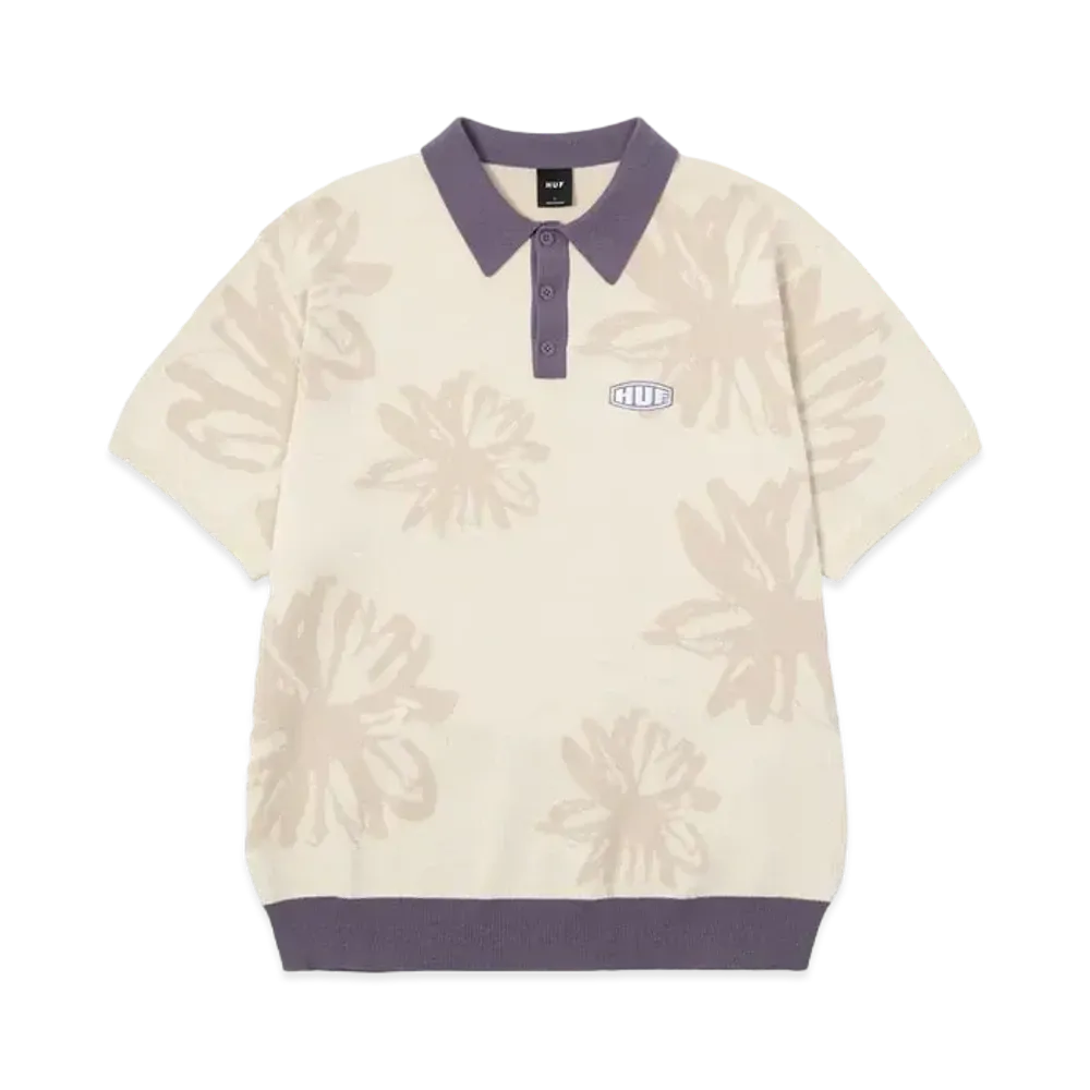 HUF Summer 24 Flower Knit Polo "Ivory"