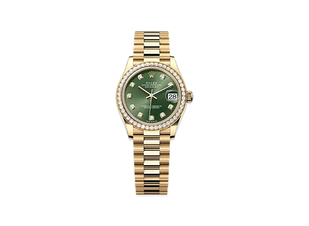 ROLEX Datejust 31mm Yellow Gold Diamond 278288RBR "Olive Green"