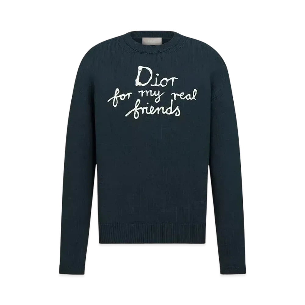 Dior Men's Dior and Hylton Nel Sweater Cotton-Blend Jersey "Blue"