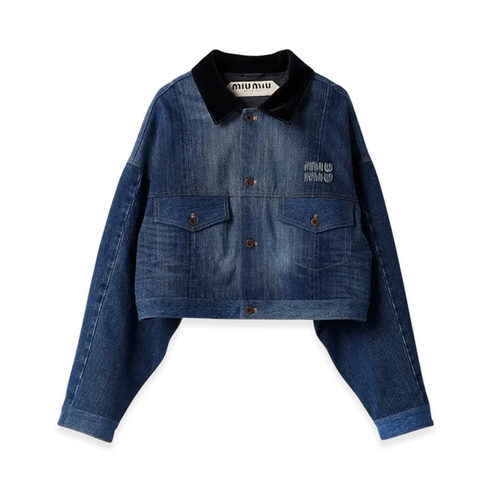 MIU MIU Women's Denim Trucker Jacket "Navy"