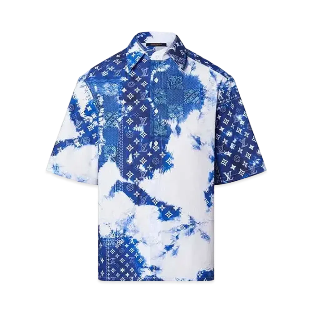 Louis Vuitton Monogram Bandana Short-Sleeved Shirt "Blue"