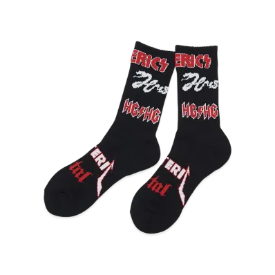 HYSTERIC GLAMOUR METAL LOGO Pattern Sports Socks "Black"