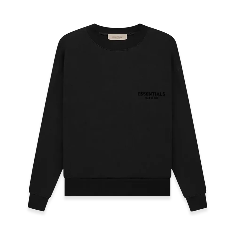 FEAR OF GOD Essentials Logo Crew Sweat Fleece Shirts "Black"
