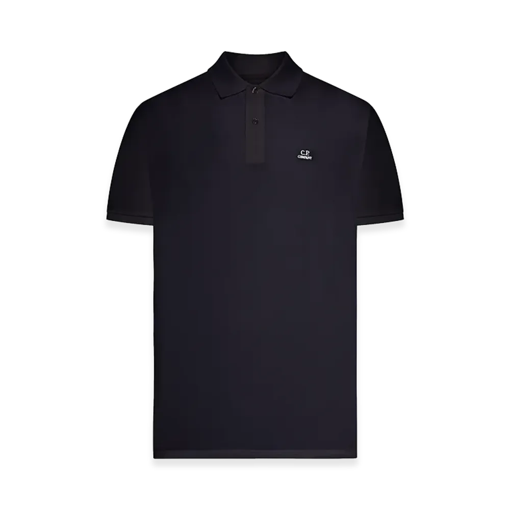 C.P. Company Short-Sleeved Polo Shirt In Stretch Piquet "Blue"