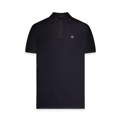 C.P. Company Short-Sleeved Polo Shirt In Stretch Piquet "Blue"