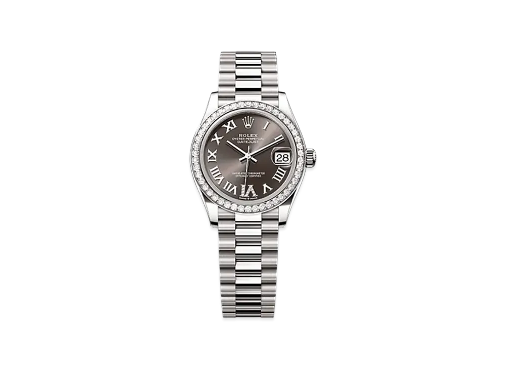 ROLEX Datejust 31mm White Gold Diamond 278289RBR "Dark Grey"