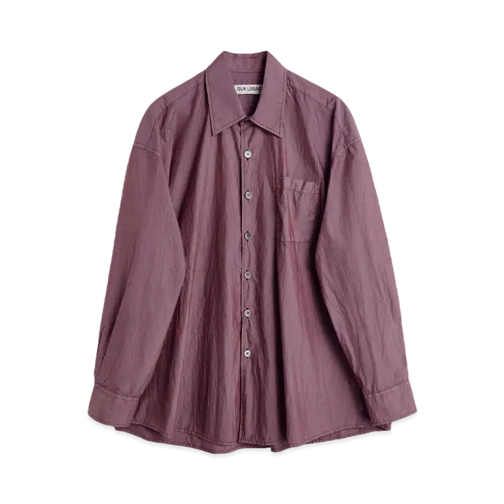 OUR LEGACY Borrowed Shirt Parachute Poplin "Raspberry"
