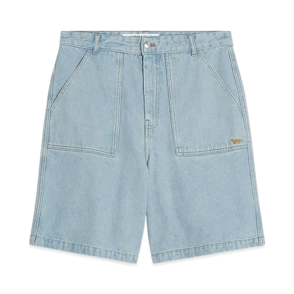 Maison Kitsune Denim Workwear Shorts "Light Wash"