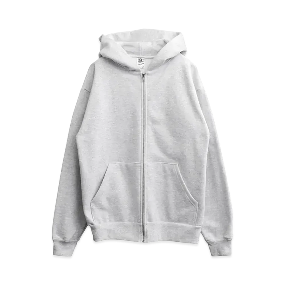 Los Angeles Apparel 14OZ Heavy Fleece Zip-Up Hoodie Made In USA "Ash"