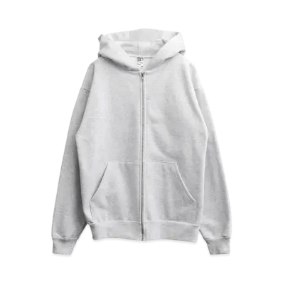 Los Angeles Apparel 14OZ Heavy Fleece Zip-Up Hoodie Made In USA "Ash"