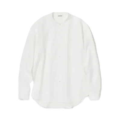 AURALEE High Count Finx Ox Stand Collar Shirt "White"