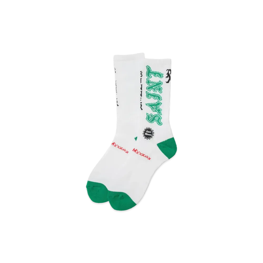 SAINT Mxxxxxx Socks Aint "White/Green"