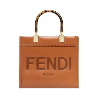 FENDI Sunshine Small Leather Shopper "Brown"