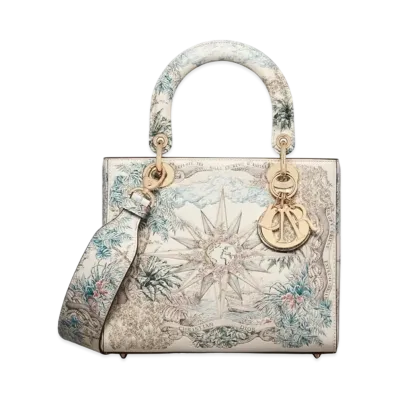 Dior Medium Lady Bag Sbalzo Calfskin Reve Dinfini Motif "Multicolor"