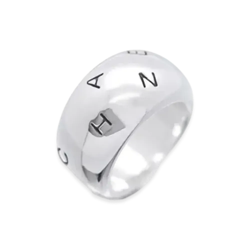 CHANEL Logo Volume Ring "Silver"