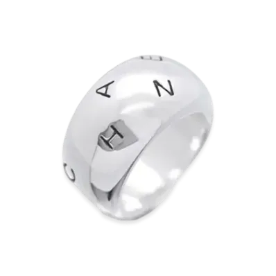 CHANEL Logo Volume Ring "Silver"