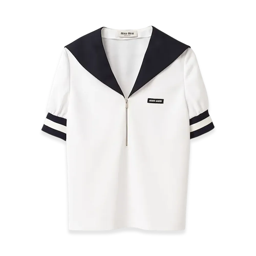 MIU MIU Women's Pique Top "White"
