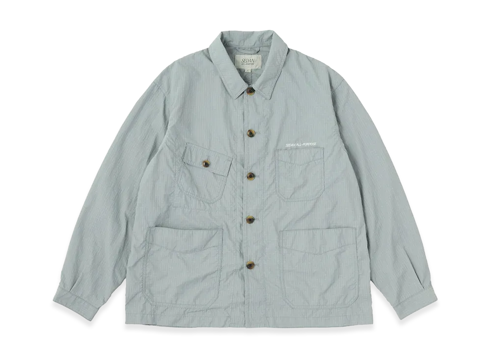 SEDAN ALL-PURPOSE Graph Plaid Nylon Work Jacket "Stone Grey"
