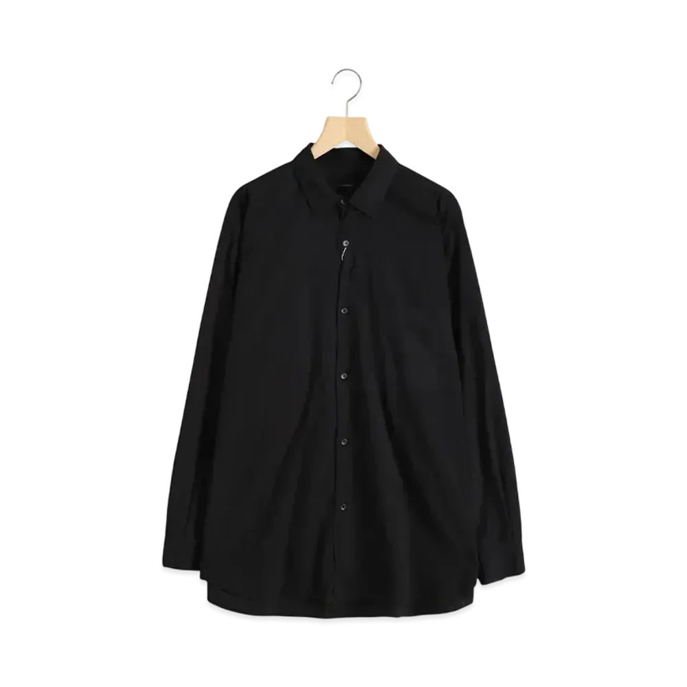 COMOLI Khadi Cotton W Layer Komori Shirt "Black"