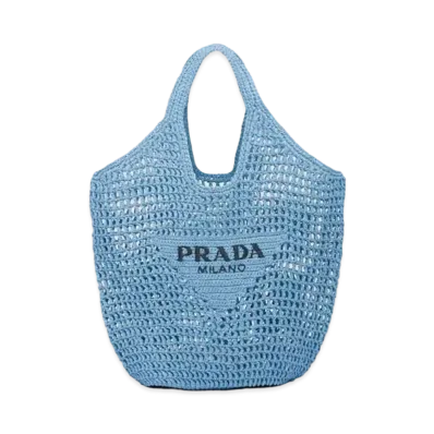 PRADA Crochet Tote Bag "Light Blue"
