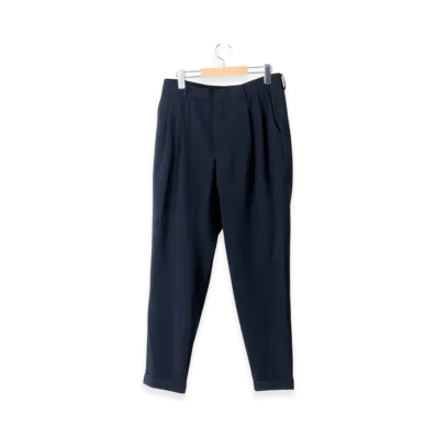 COMOLI Wool 2-Tuck Pants "Navy"