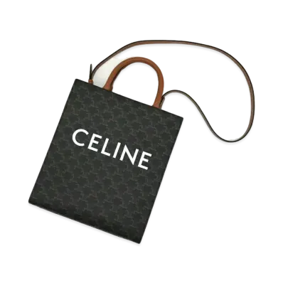 CELINE Triomphe Small Vertical Cavas "Dark Brown/Brown"