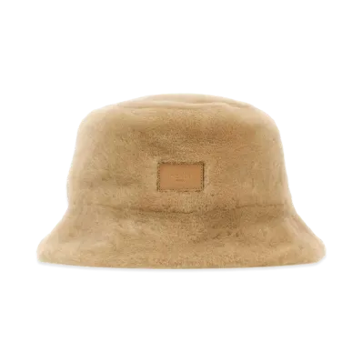 FENDI Women's Shearling Bucket Hat "Beige"