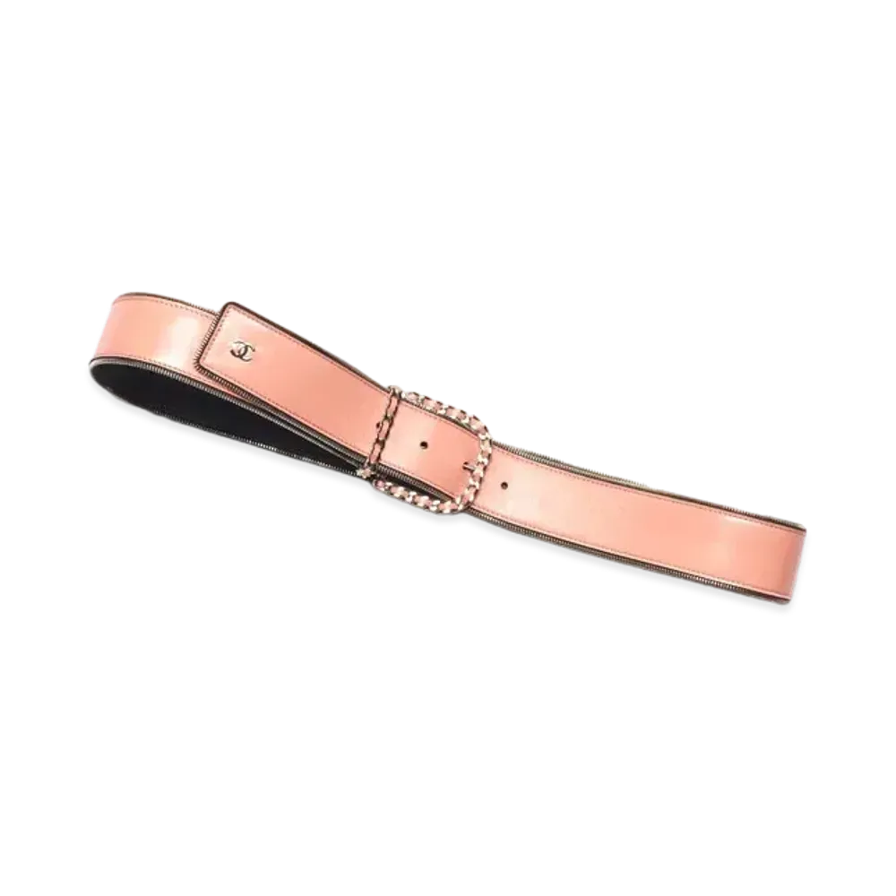 CHANEL Belt Lambskin & Metal "Pink/Silver/Black"