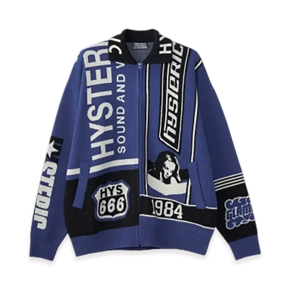 HYSTERIC GLAMOUR Sound And Vision Jacquard Jacket "Blue"