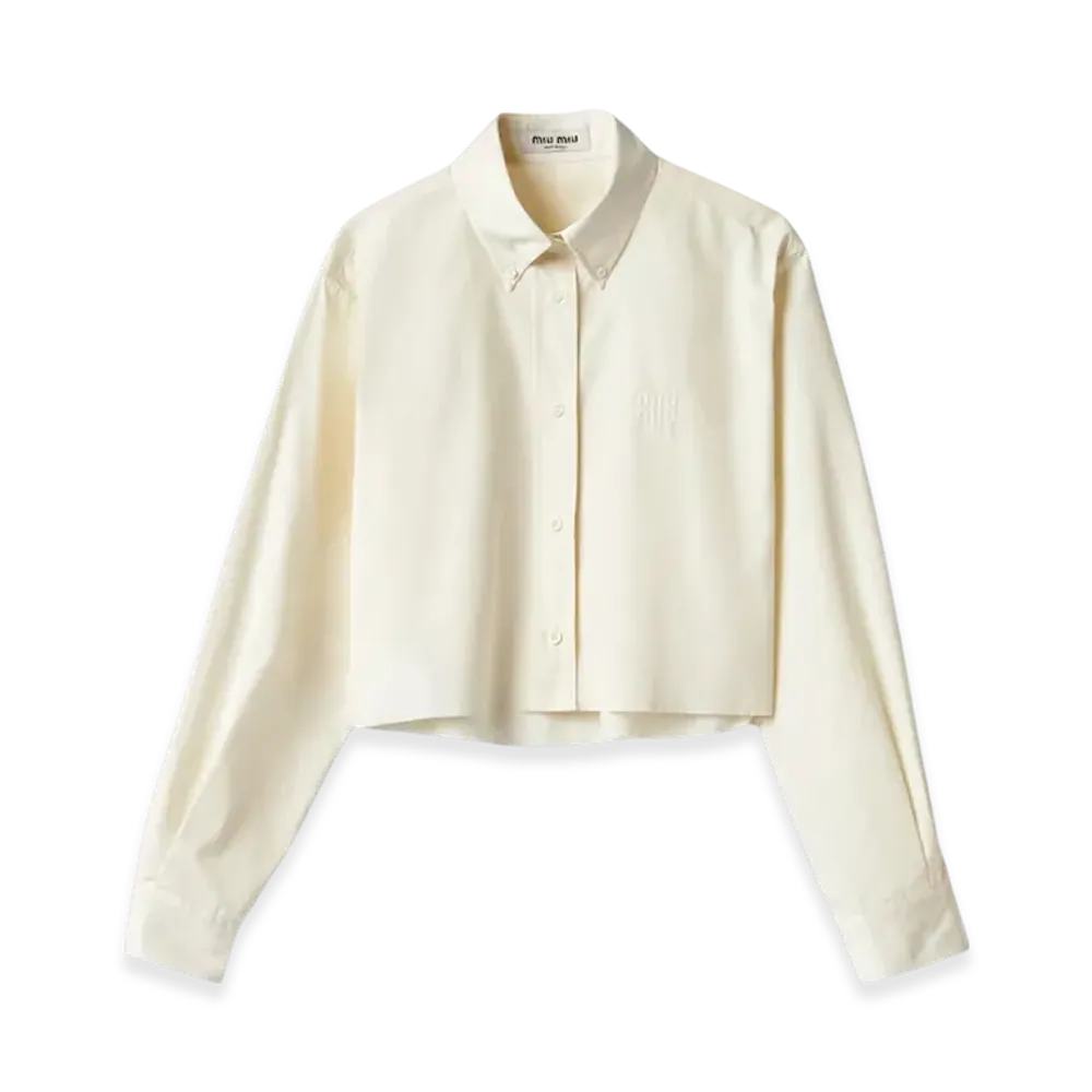 MIU MIU Women's Poplin Shirt "Ivory"