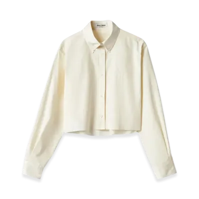 MIU MIU Women's Poplin Shirt "Ivory"