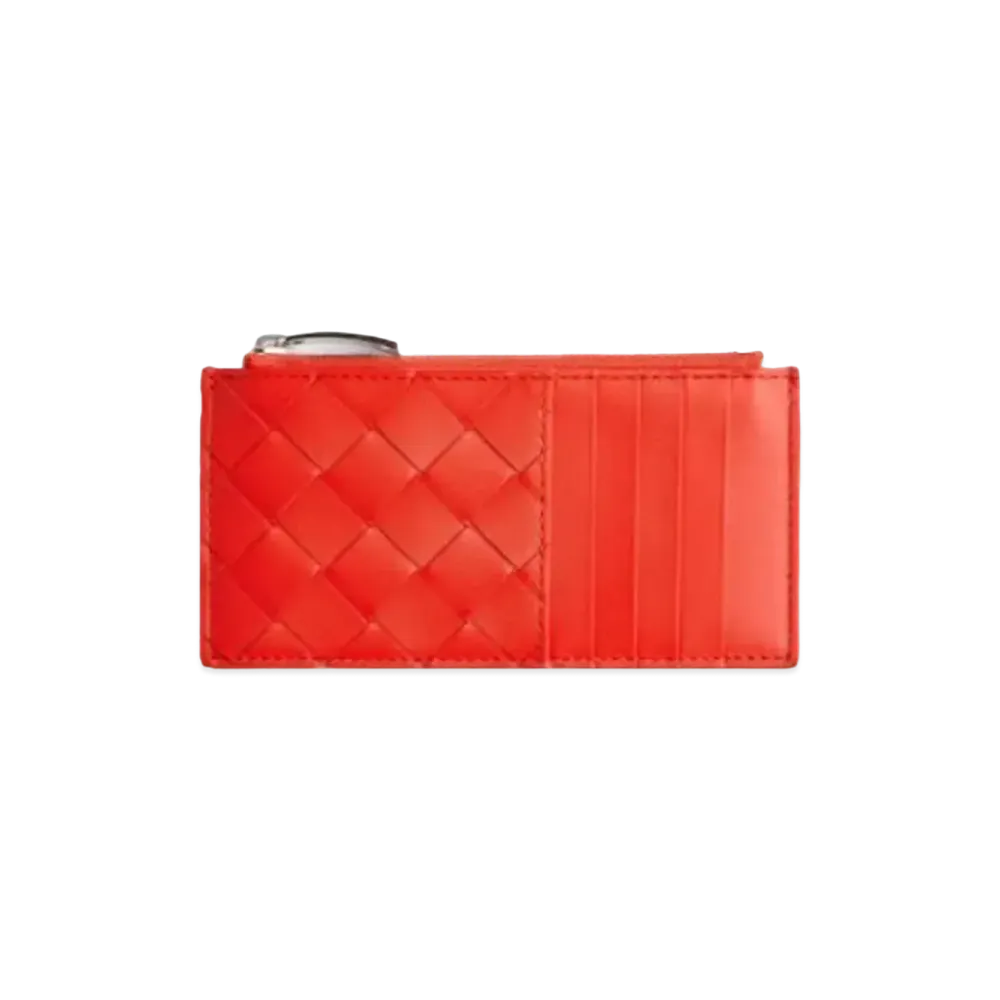 Bottega Veneta Zipped Card Holder "Tomato"