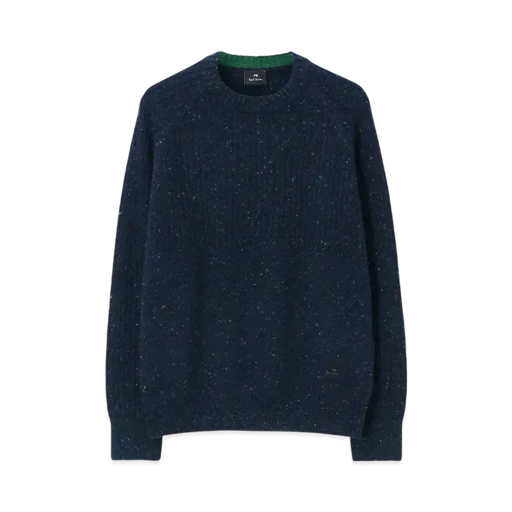 Paul Smith Contrast Color Nep Knit "Navy"