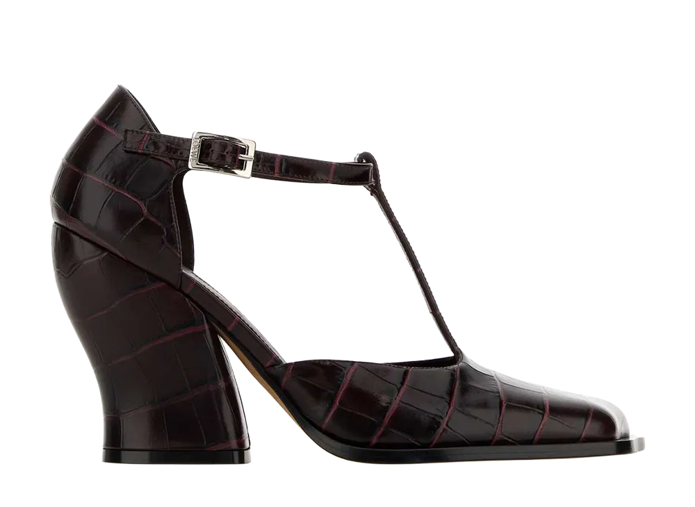 LOEWE Women's Leather Onda Pumps "Burgundy"