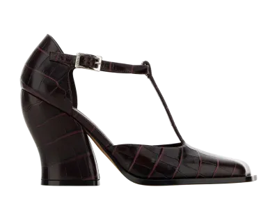 LOEWE Women's Leather Onda Pumps "Burgundy"