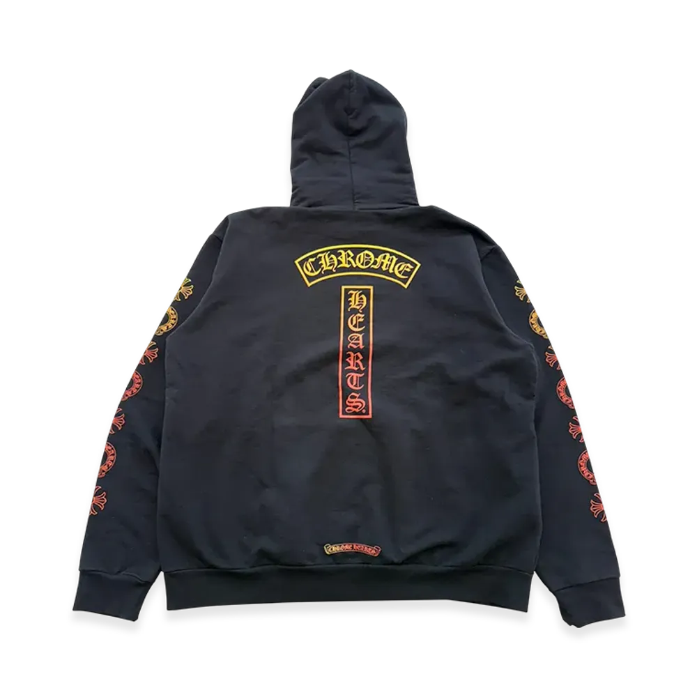 Chrome Hearts Gradient Vertical Logo Print Pullover Hoodie "Black/Multicolor"
