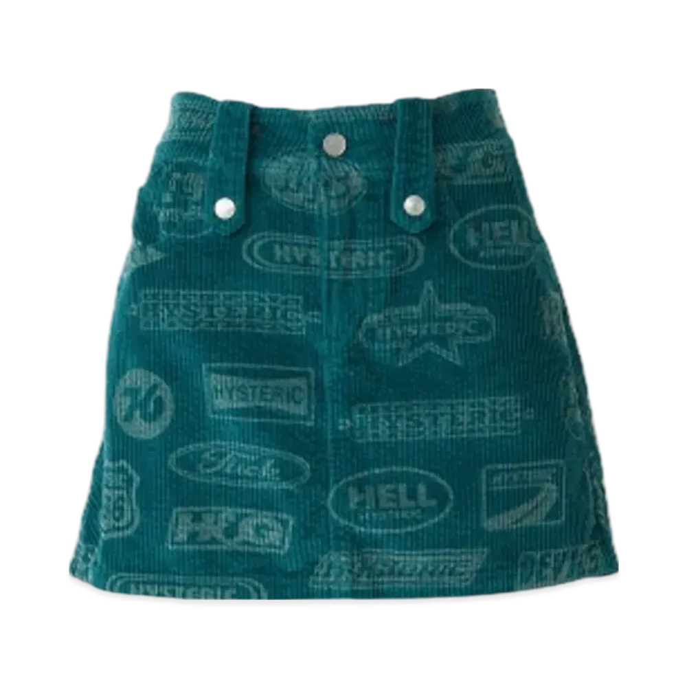HYSTERIC GLAMOUR Motor City Fever Pattern Low Rise Mini Skirt "Blue"