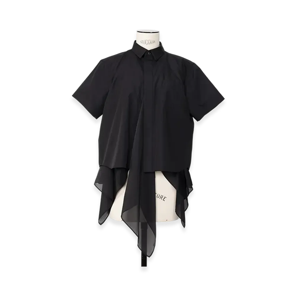 sacai Poplin x Satin Shirt "Black"
