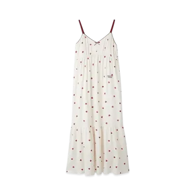 GELATO PIQUE Valentine Heart Pattern Satin Cup-In Dress "Cream"