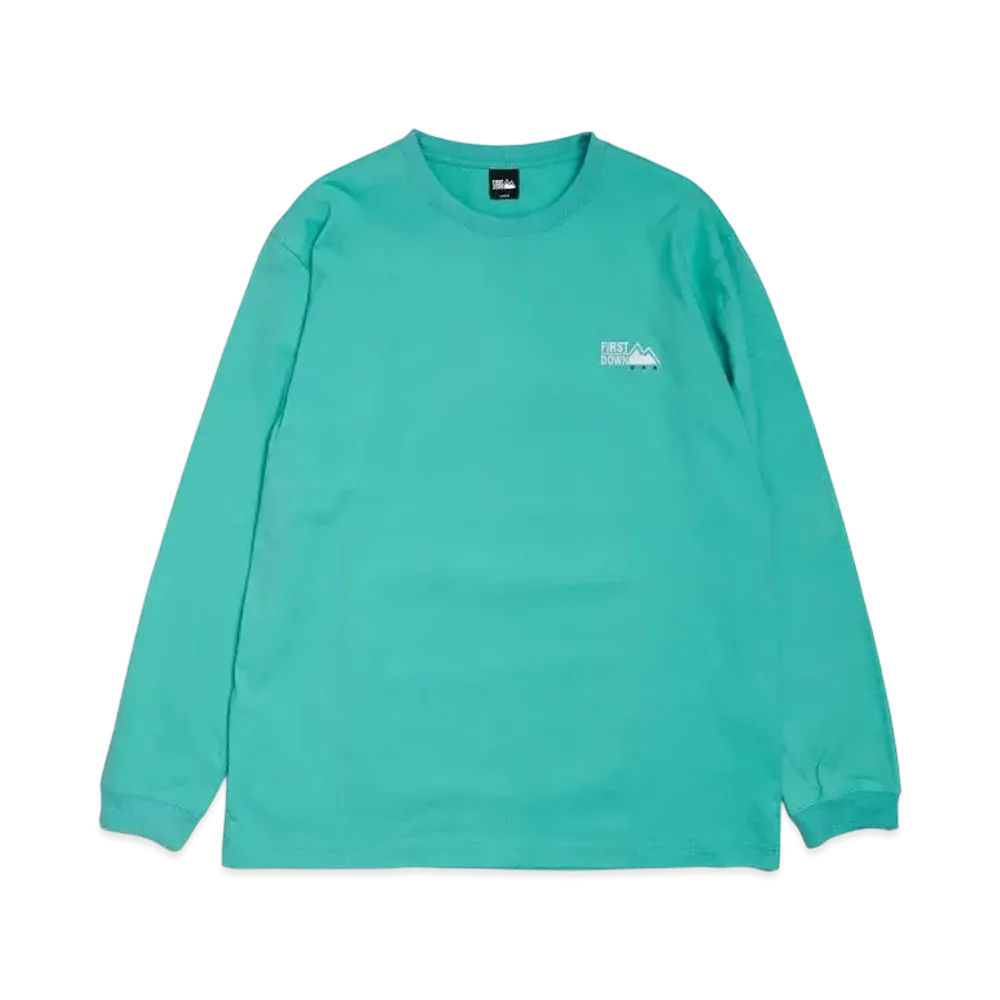 FIRST DOWN Logo L/S Tee Cotton Jersey "Mint"