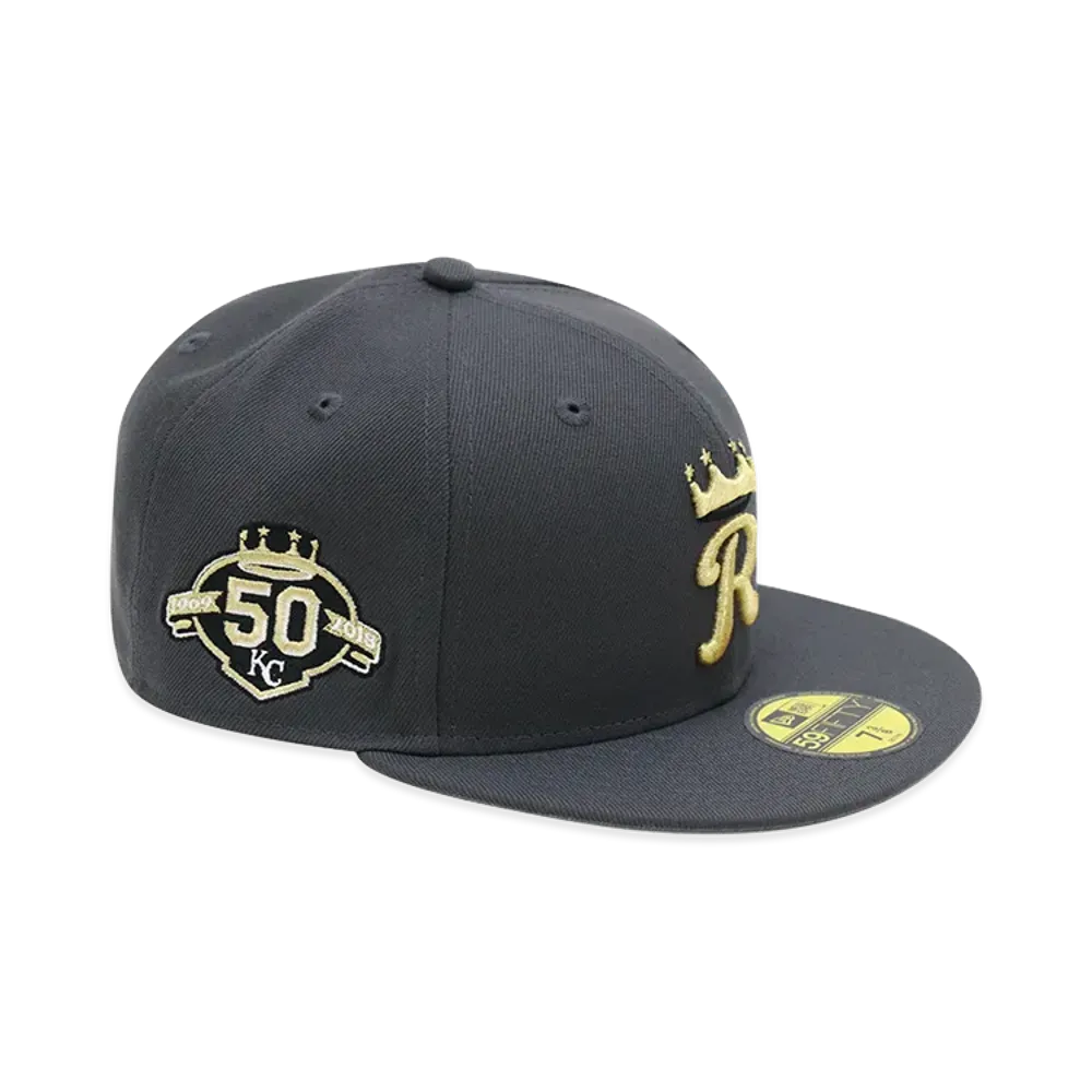 NEW ERA x THE CAP 59Fifty Noir Luxe Kansas City Royals Graphite "Grey"