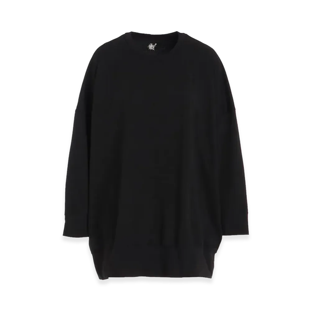 Y's Hard Twisted Jersey Y's Stitch Long Sleeve Oversized T "Black"