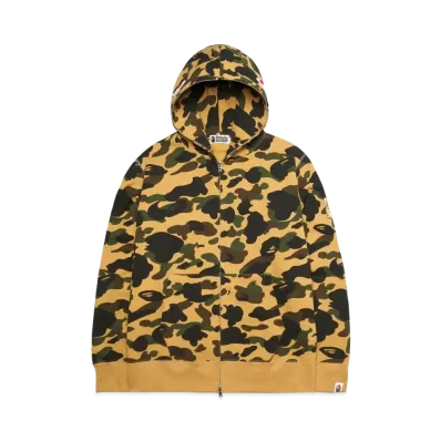 A BATHING APE 1st Camo PONR Shark Full Zip Hoodie "Yellow"