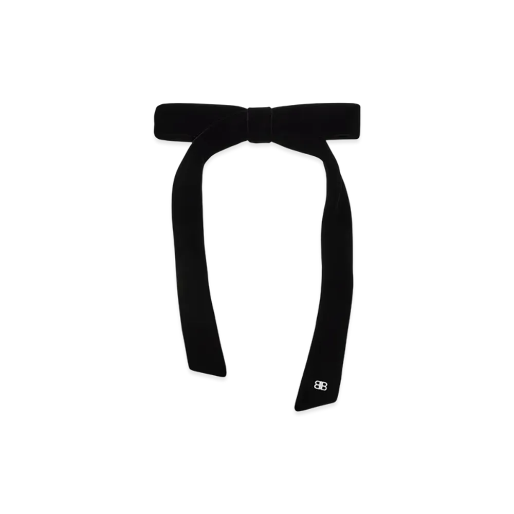 BALENCIAGA Holli Slim Hair Bow "Black/Shiny Silver"