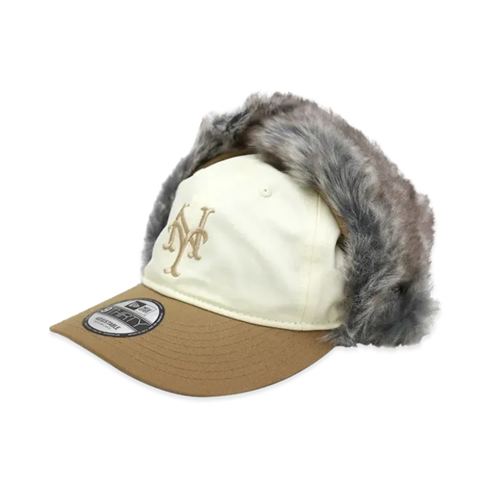 NEW ERA x THE CAP 9Thirty Cozy Flap New York Mets "Chrome White/Khaki"